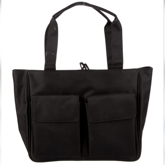 Calvin Klein Handbags - Calvin Klein Lightweight Black Dual Pocket Canvas Tote